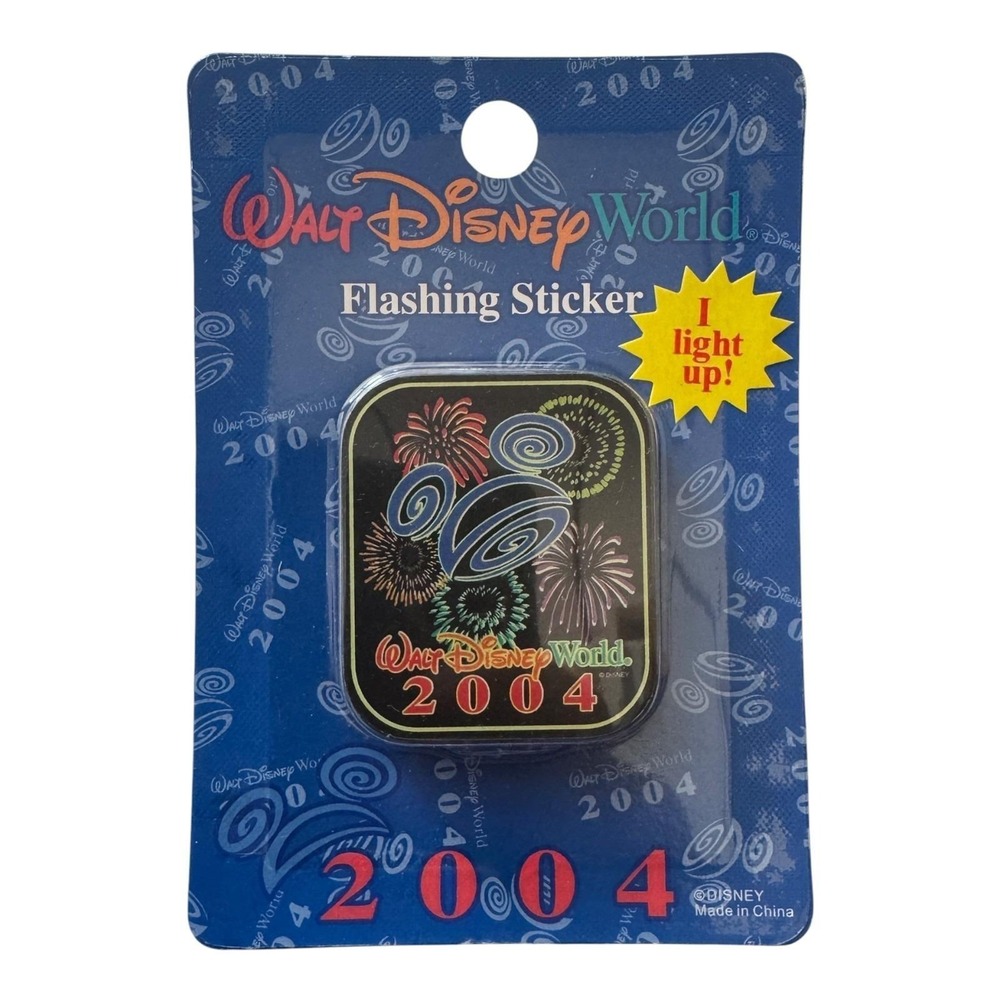 Walt Disney World 2004‎ Flashing Sticker Mickey Fireworks Light Up NIP Disneyana